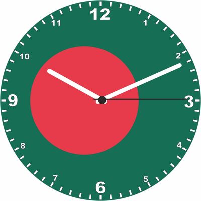 Flag Clock  - Beginning With A - G, Flag Of Your Chosen Country On A Quartz Clock, Stand or Wall Mounted, 200mm - Bangladesh