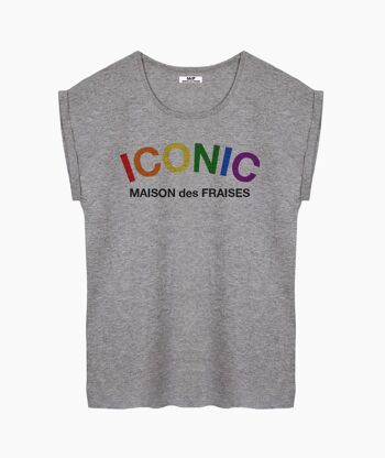 T-SHIRT FEMME ICONIC COLOR GREY 1