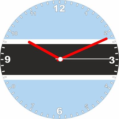 Flag Clock  - Beginning With A - G, Flag Of Your Chosen Country On A Quartz Clock, Stand or Wall Mounted, 200mm - Botswana