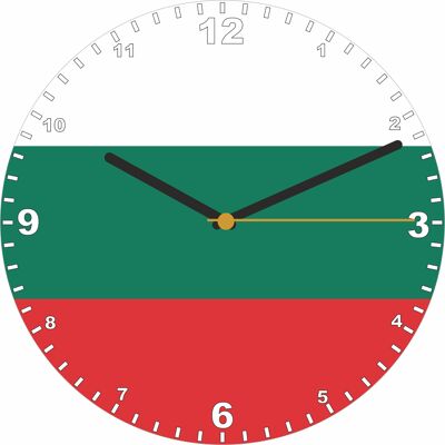 Flag Clock  - Beginning With A - G, Flag Of Your Chosen Country On A Quartz Clock, Stand or Wall Mounted, 200mm - Bulgaria