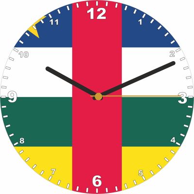 Flag Clock  - Beginning With A - G, Flag Of Your Chosen Country On A Quartz Clock, Stand or Wall Mounted, 200mm - Central African Republic