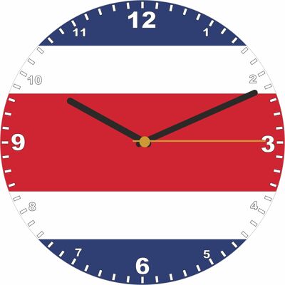 Flag Clock  - Beginning With A - G, Flag Of Your Chosen Country On A Quartz Clock, Stand or Wall Mounted, 200mm - Costa Rica