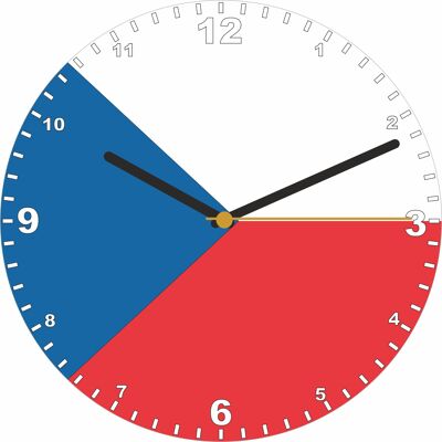 Flag Clock  - Beginning With A - G, Flag Of Your Chosen Country On A Quartz Clock, Stand or Wall Mounted, 200mm - Czech Republic