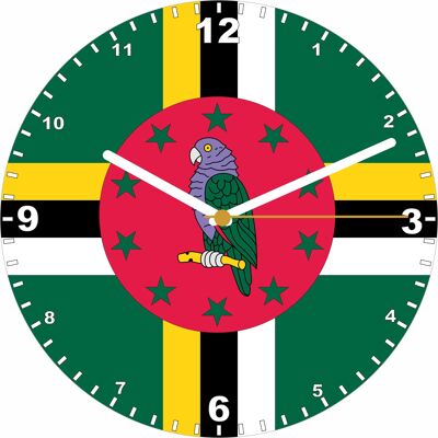 Flag Clock  - Beginning With A - G, Flag Of Your Chosen Country On A Quartz Clock, Stand or Wall Mounted, 200mm - Dominica