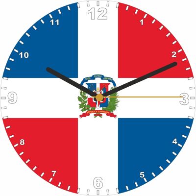 Flag Clock  - Beginning With A - G, Flag Of Your Chosen Country On A Quartz Clock, Stand or Wall Mounted, 200mm - Dominican Republic