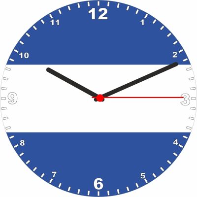 Flag Clock  - Beginning With A - G, Flag Of Your Chosen Country On A Quartz Clock, Stand or Wall Mounted, 200mm - El Salvador