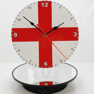 Flag Clock  - Beginning With A - G, Flag Of Your Chosen Country On A Quartz Clock, Stand or Wall Mounted, 200mm - England