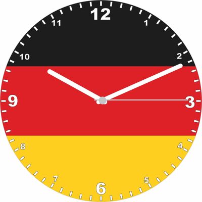 Flag Clock  - Beginning With A - G, Flag Of Your Chosen Country On A Quartz Clock, Stand or Wall Mounted, 200mm - Germany