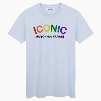 T-SHIRT UNISEX ICONIC COLOR BLU PANNA