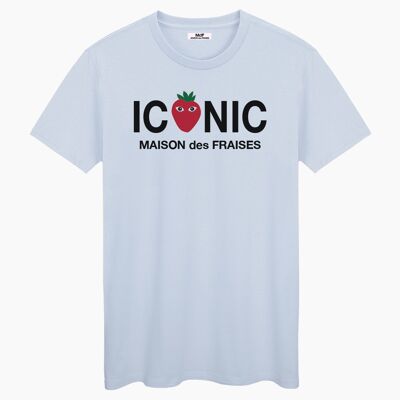 Iconic red logo blue cream unisex t-shirt