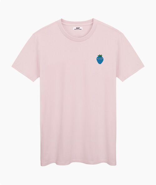 Blue logo pink cream unisex t-shirt