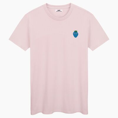 Blue logo pink cream unisex t-shirt