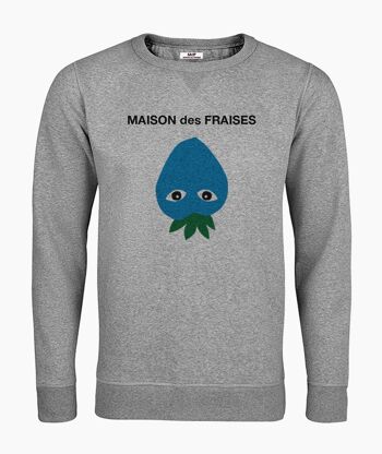 MAISON des FRAISES SWEAT-SHIRT UNISEXE BLEU GRIS 1