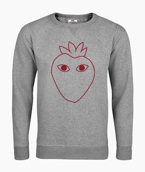 Red logo silhouette gray unisex sweatshirt