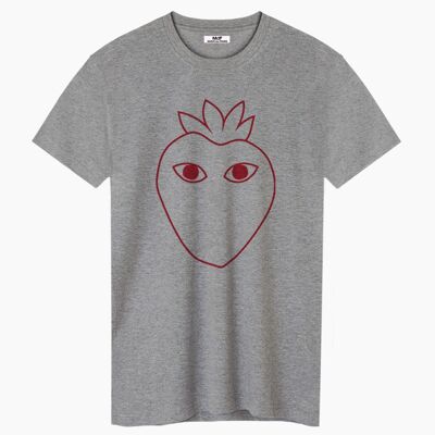 T-SHIRT UNISEX GRIGIA LOGO SILHOUETTE ROSSA