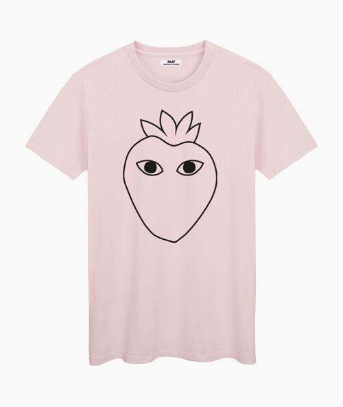 Black logo silhouette pink cream unisex t-shirt