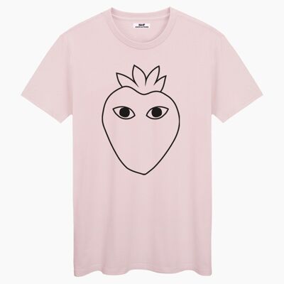 Black logo silhouette pink cream unisex t-shirt