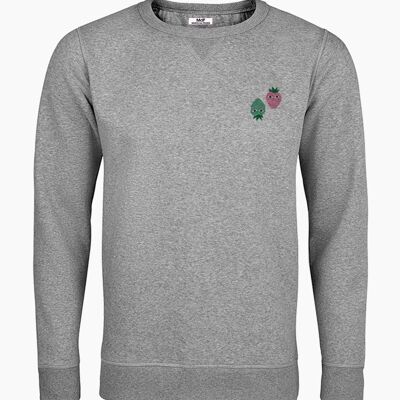 Neo mint and pink logos gray unisex sweatshirt