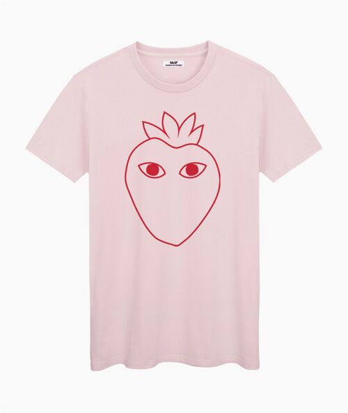 Red logo silhouette pink cream unisex t-shirt