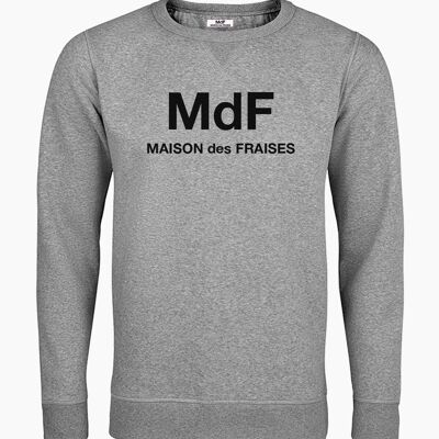 SWEAT-SHIRT UNISEXE EN MDF MAISON des FRAISES GRIS