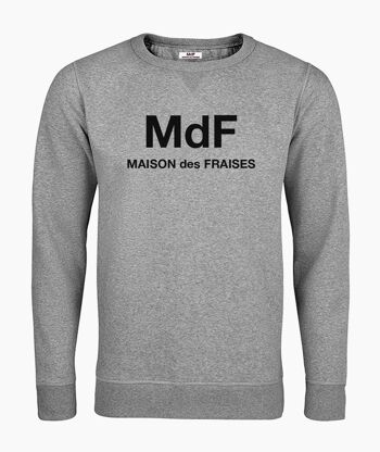 SWEAT-SHIRT UNISEXE EN MDF MAISON des FRAISES GRIS 1