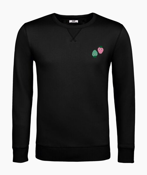Neo mint and pink logos black unisex sweatshirt