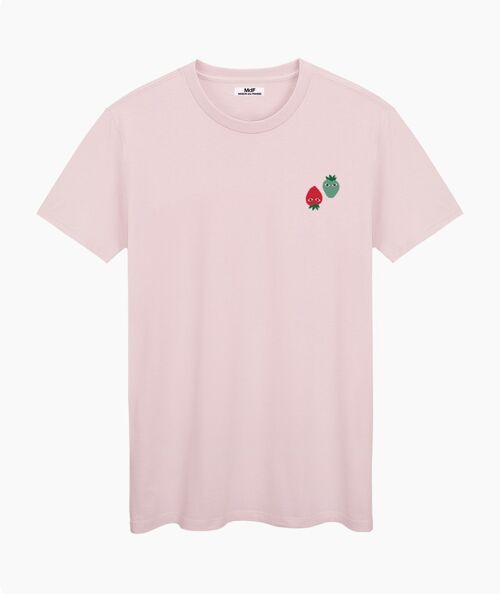 Red and neo mint logos pink cream unisex t-shirt