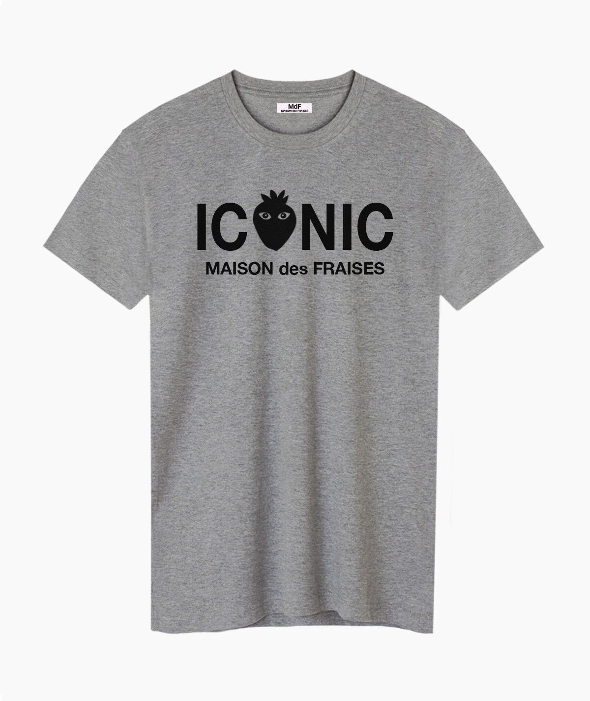 T-SHIRT UNISEX ICONIC NERA LOGO GRIGIA