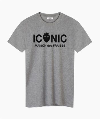 T-SHIRT UNISEXE GRIS AVEC LOGO ICONIQUE 1