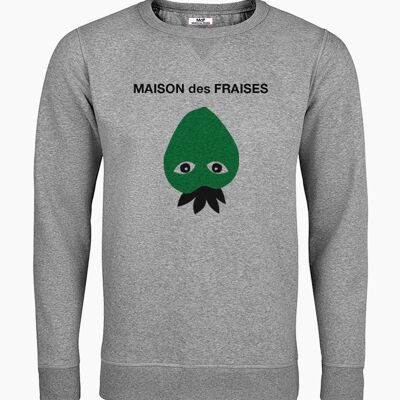 MAISON des FRAISES SWEAT-SHIRT UNISEXE VERT GRIS