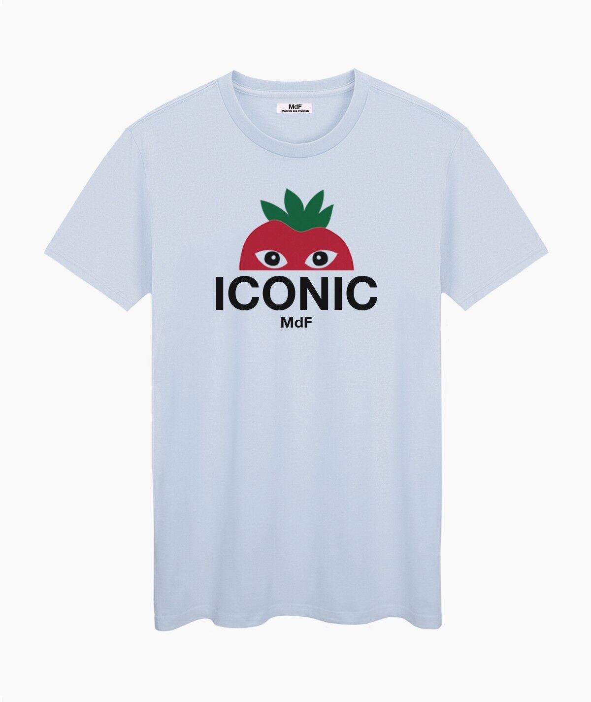 T-SHIRT UNISEX CON LOGO ICONICO ROSSO 1/2 BLU PANNA