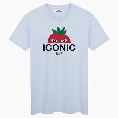 Iconic logo red 1/2 blue cream unisex t-shirt