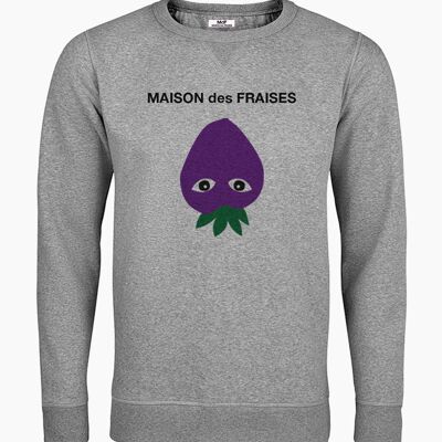 MAISON des FRAISES SWEAT-SHIRT UNISEXE GRIS VIOLET