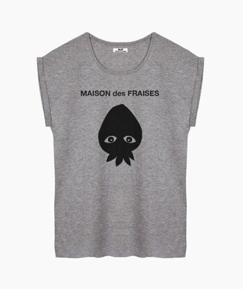 MAISON des FRAISES T-SHIRT FEMME NOIR GRIS 1