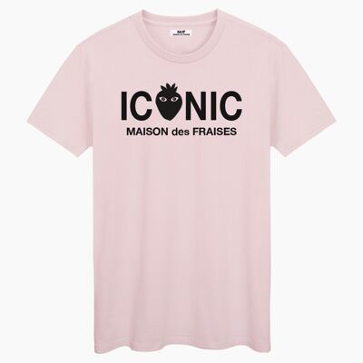 Iconic black logo pink cream unisex t-shirt