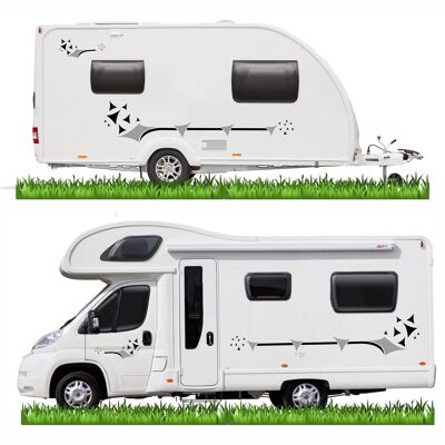 Graphics Decals For Motorhome Caravan Motorhome Transit Van Minibus SWB LWB MH012 - Black & Grey