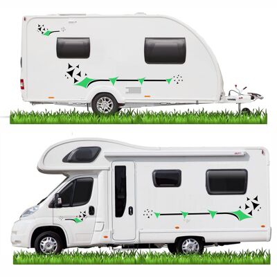 Graphics Decals For Motorhome Caravan Motorhome Transit Van Minibus SWB LWB MH012 - Black & Lime Green