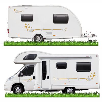 Graphics Decals For Motorhome Caravan Motorhome Transit Van Minibus SWB LWB MH012 - Gold & Silver