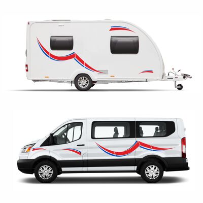 Graphics Decals For Motorhome Caravan Campervan Vivaro Transit Van Minibus MH005 - Gold & Silver