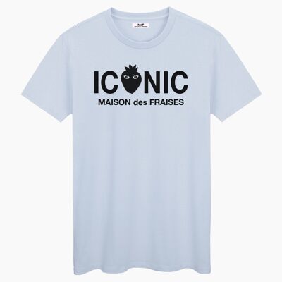 ICONIC BLACK LOGO BLAUE SAHNE UNISEX T-SHIRT