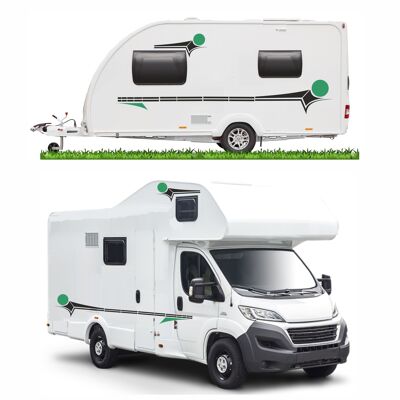 Motorhome Horsebox Caravan Campervan Decal Vinyl Graphics Stickers Design MH011 - Black & Green