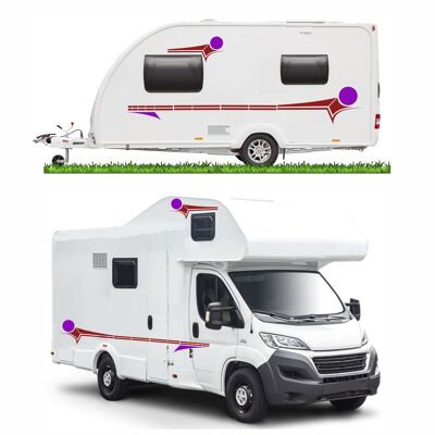 Motorhome Horsebox Caravan Campervan Decal Vinyl Graphics Stickers Design MH011 - Burgundy & Purple