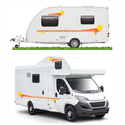 Motorhome Horsebox Caravan Campervan Decal Vinyl Graphics Stickers Design MH011 - Orange & Yellow