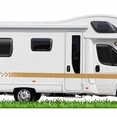12 Metres Of Stripes For Motorhome Caravan Campervan Decal Graphics Stickers MH027 - Gold