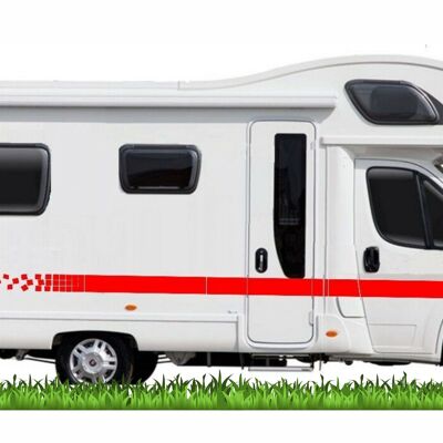 12 Metres Of Stripes For Motorhome Caravan Campervan Decal Graphics Stickers MH027 - Red
