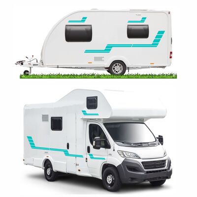 Motorhome Horsebox Caravan Campervan Decal Vinyl Graphics Stickers  3 Metres MH019 - Aqua