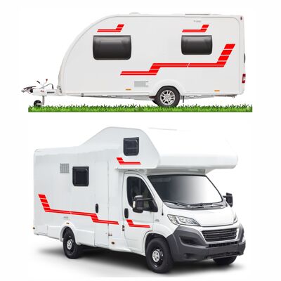 Motorhome Horsebox Caravan Campervan Decal Vinyl Graphics Stickers  3 Metres MH019 - Red