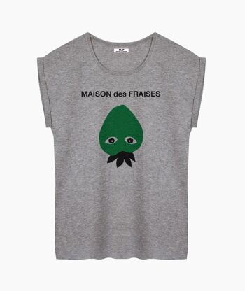 MAISON des FRAISES T-SHIRT FEMME VERT GRIS 1