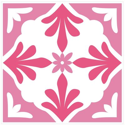 Mosaic Tile Stickers, Pink, Pack Of 24, All Sizes, Waterproof, Azulejo Transfers For Kitchen / Bathroom Tiles P08 - 100mm x 100mm - 4 x 4 Inch - Pattern 10