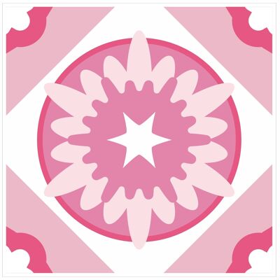 Mosaic Tile Stickers, Pink, Pack Of 24, All Sizes, Waterproof, Azulejo Transfers For Kitchen / Bathroom Tiles P08 - 145mm x 145mm - Pattern 1